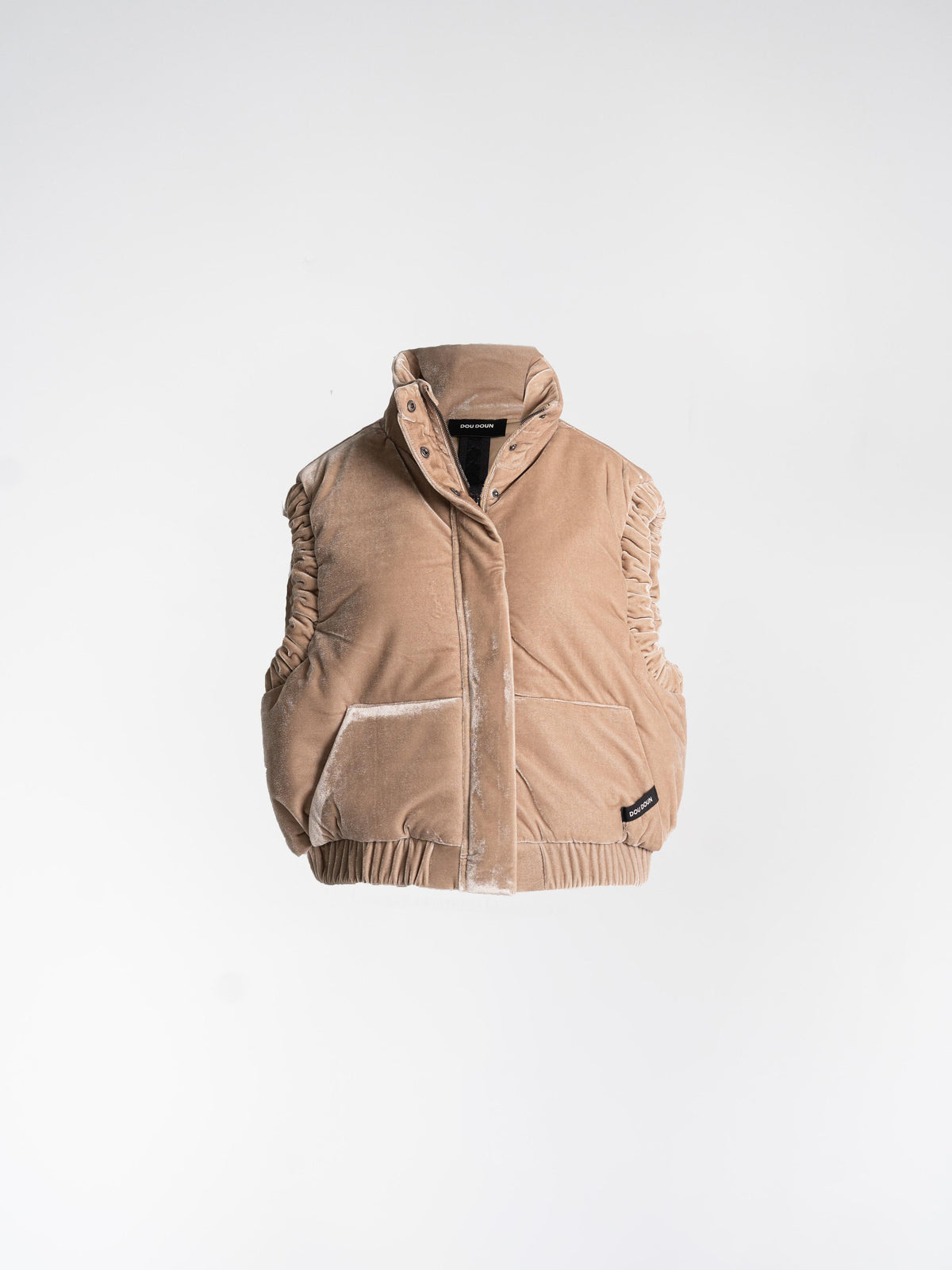 Cropped bodywarmer - Camel Velours