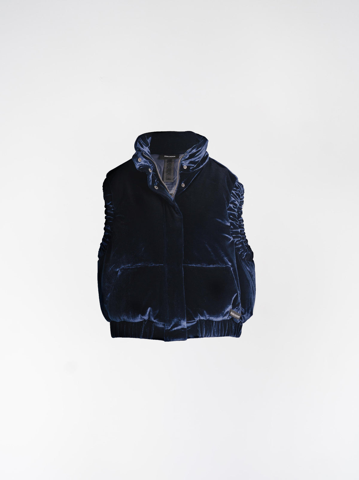 Cropped bodywarmer - Navy Velours