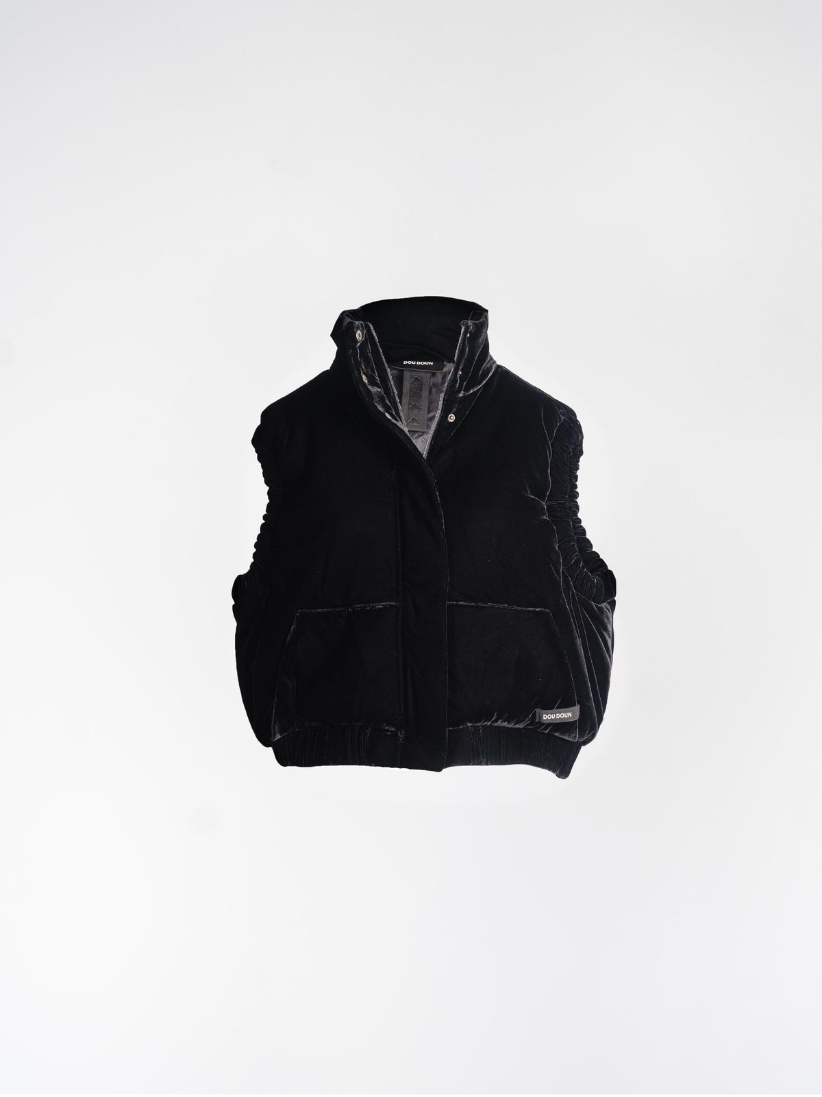 Cropped bodywarmer - Black Velours