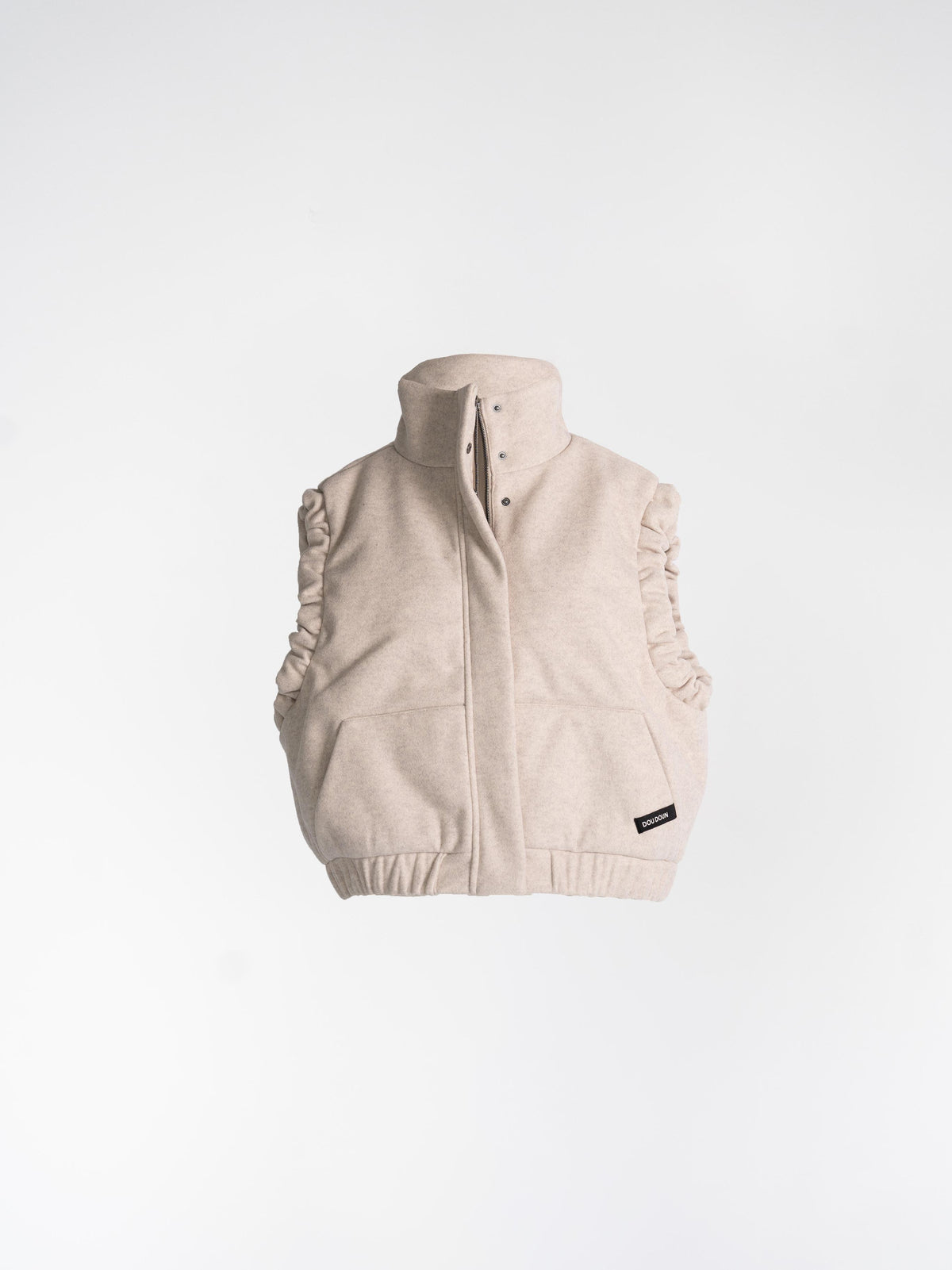 Cropped bodywarmer - Beige Flanel